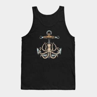 Octopus and Anchor Art Drawing illustration Color Tank Top